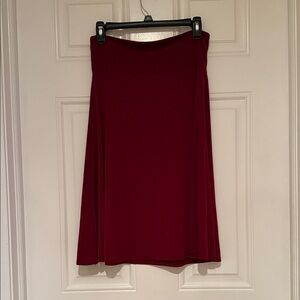 LuLaRoe Rich Burgundy A-Line Skirt